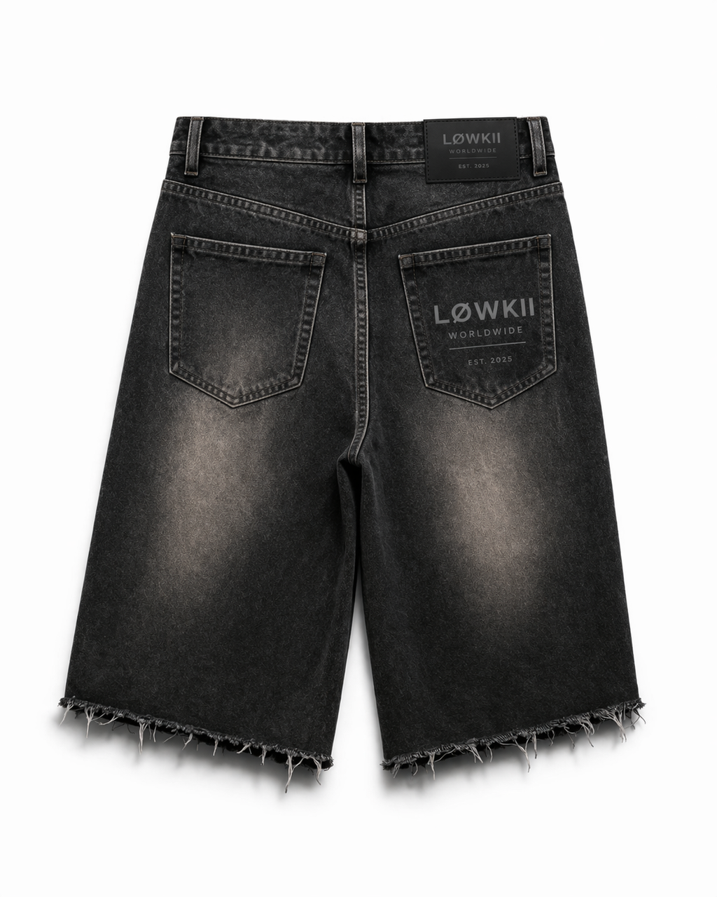 LOWKII Washed Black Denim Jorts