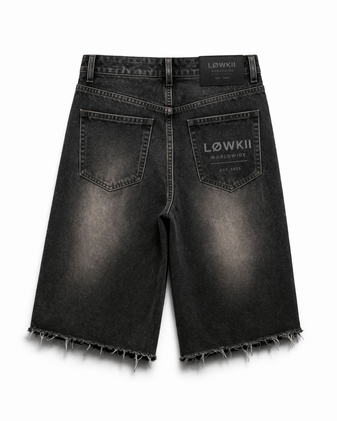 LOWKII Washed Black Denim Jorts