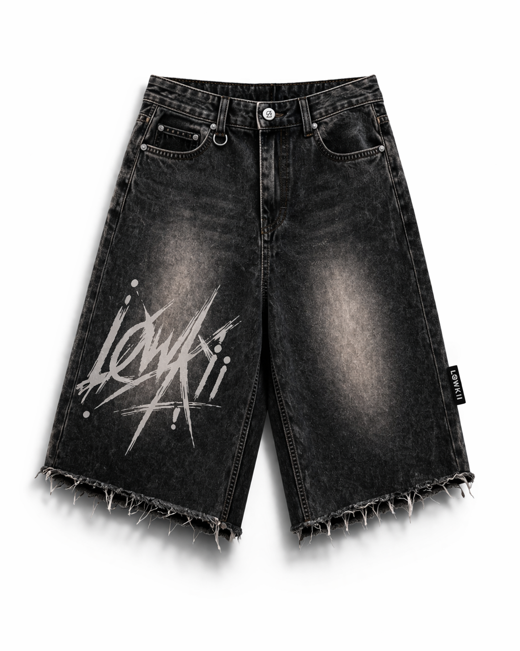 LOWKII Washed Black Denim Jorts