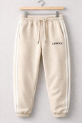 Beige Striped Sweatpants